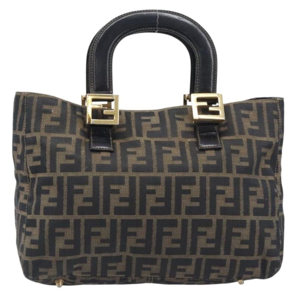 Fendi Vintage Ff Handle Zucca Canvas Brown Canvas Tote Bag Bag